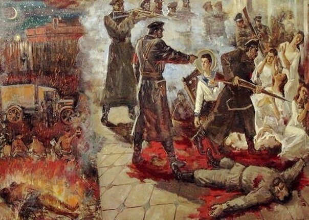 Автор неизвестен. Убийство царской семьи в Екатеринбурге.