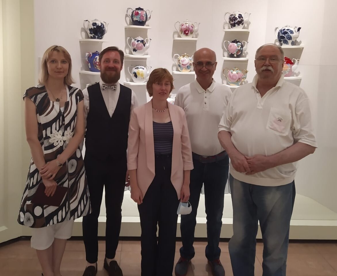 Светлана Парчак, Иван Гольский, Александра Стёпина, Валентин Розанов, Виктор Ситников. Открытие выставки  «Фарфор в России: истоки и традиции». Царицыно. 13 июля 2020. 