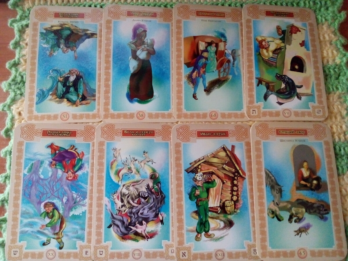 Восемь открытых вариантов прогноза. Верхний ряд-позиции 1-4, нижний ряд-позиции 5-8. Фото автора