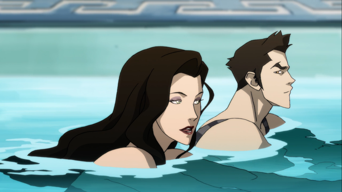 Korra learns a lesson. Корра мако Болин Асами. Легенда о Корре мако и Асами. Корра и Асами и мако. Мако и Асами.