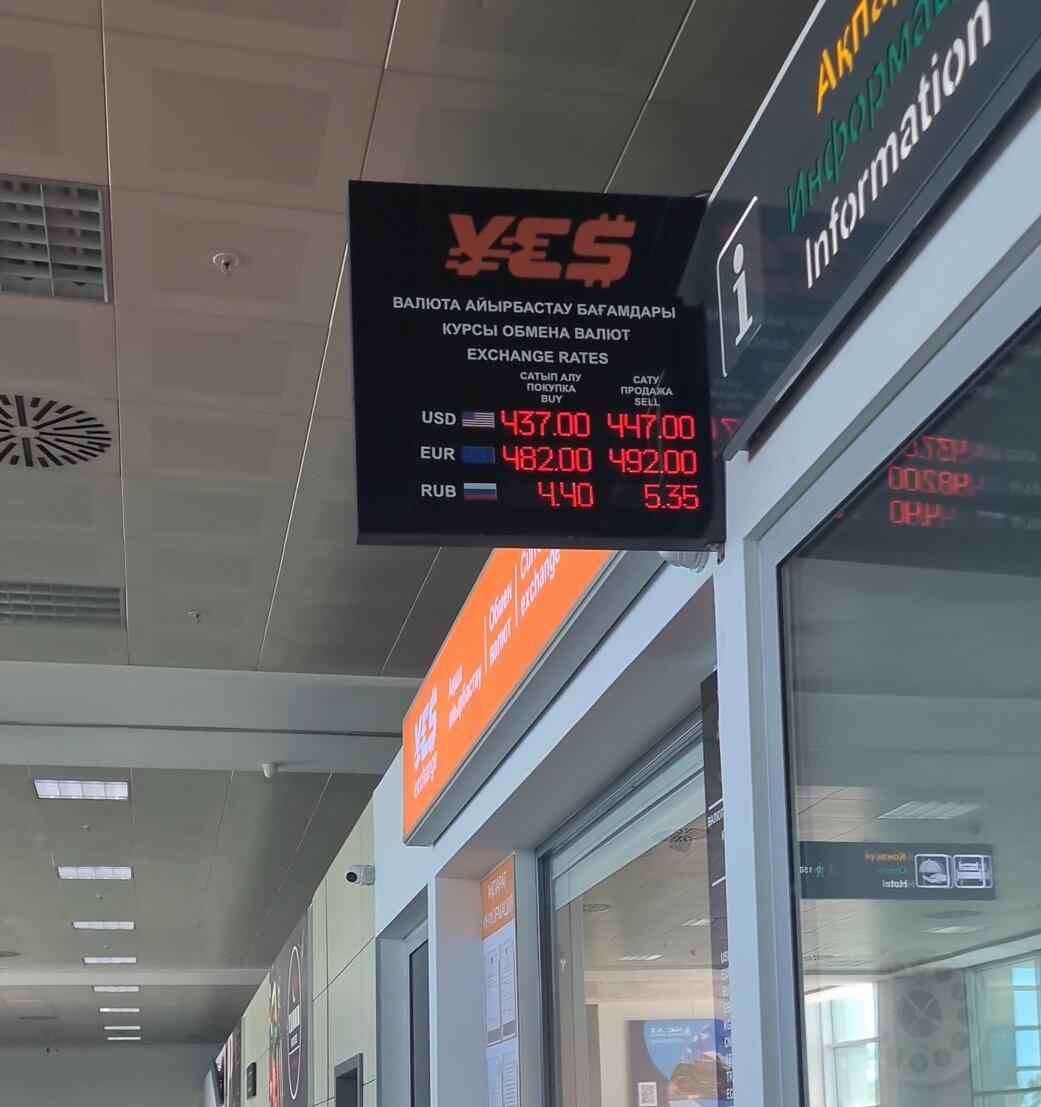 Обменник в аэропорту, услугами которого мы забыли воспользоваться))) 