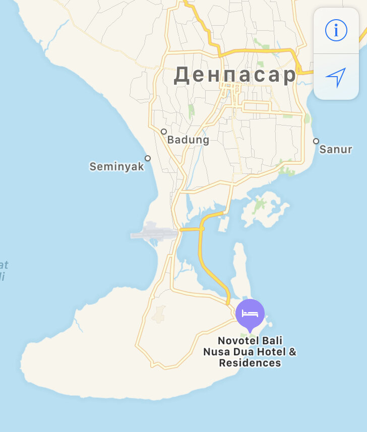 Местоположение отеля Novotel Bali Nusa Dua.