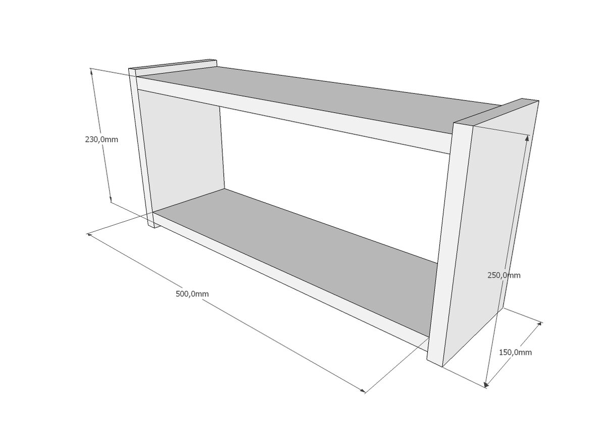 Чертеж полки из дерева