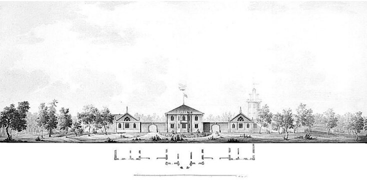 Адам Менелас. Рисунок фермы в Александровском парке в Царском Селе, 1818 год.