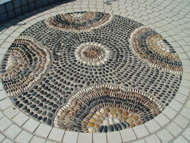 Технология укладки мозаики из галечника