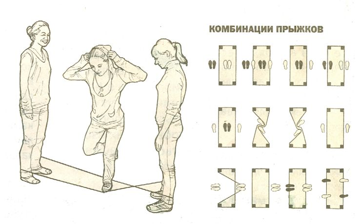 каких только прыжков не было, а уровни чего стоят. и ведь были мастерицы, кто прыгал через резиночку , поднятую до ушей)