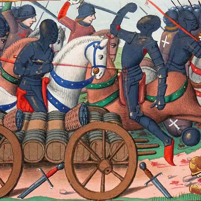 Англичане слева, если что. Селедка - видна в корзинах.