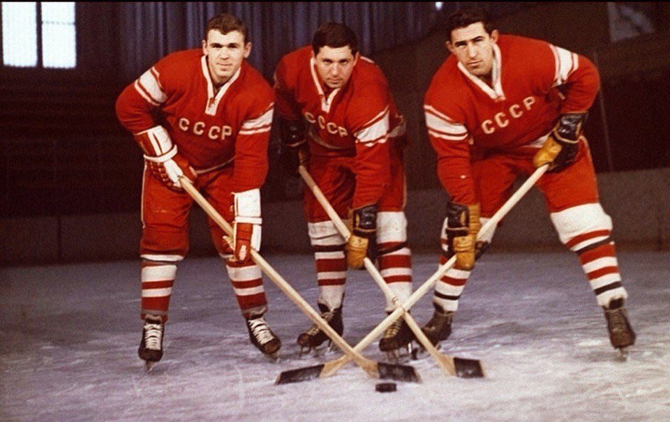 "Золотая" тройка сборной СССР - Викулов-Полупанов-Фирсов (слева направо)