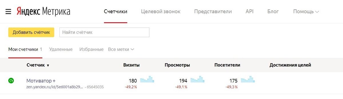 Так выглядит начальная страница, где я уже добавил свой счетчик.