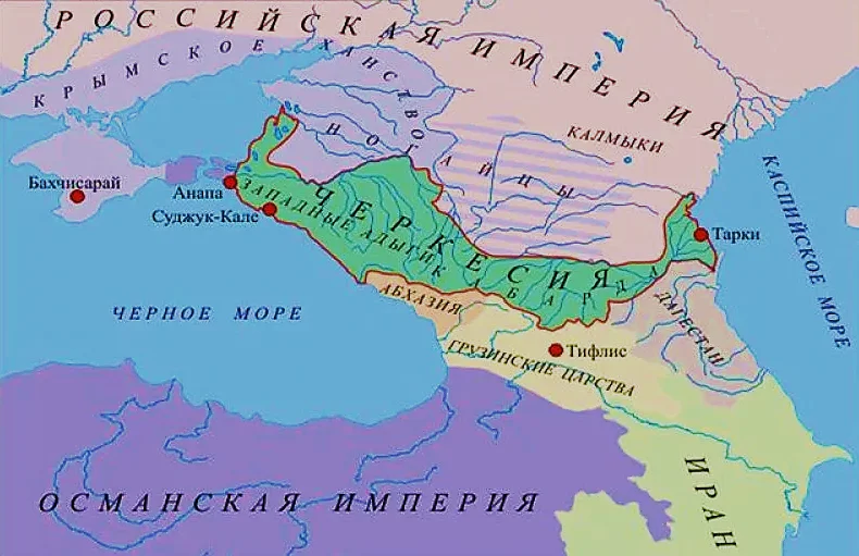 Карта черкессии 1760