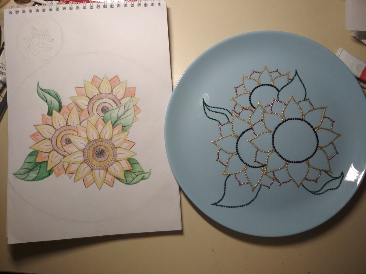 Начало картины "Подсолнухи" 