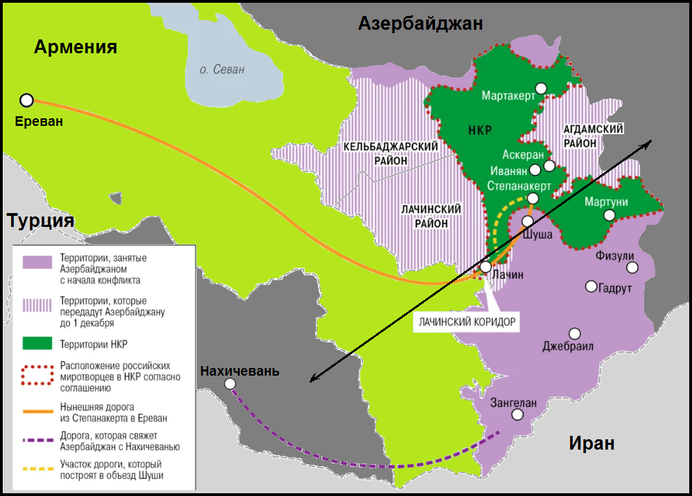 Карта азербайджана карабах