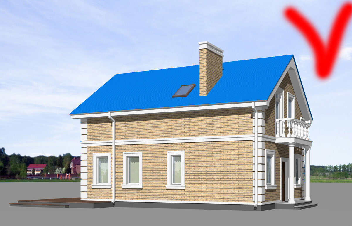 Крыша визуально не сливается с небом.