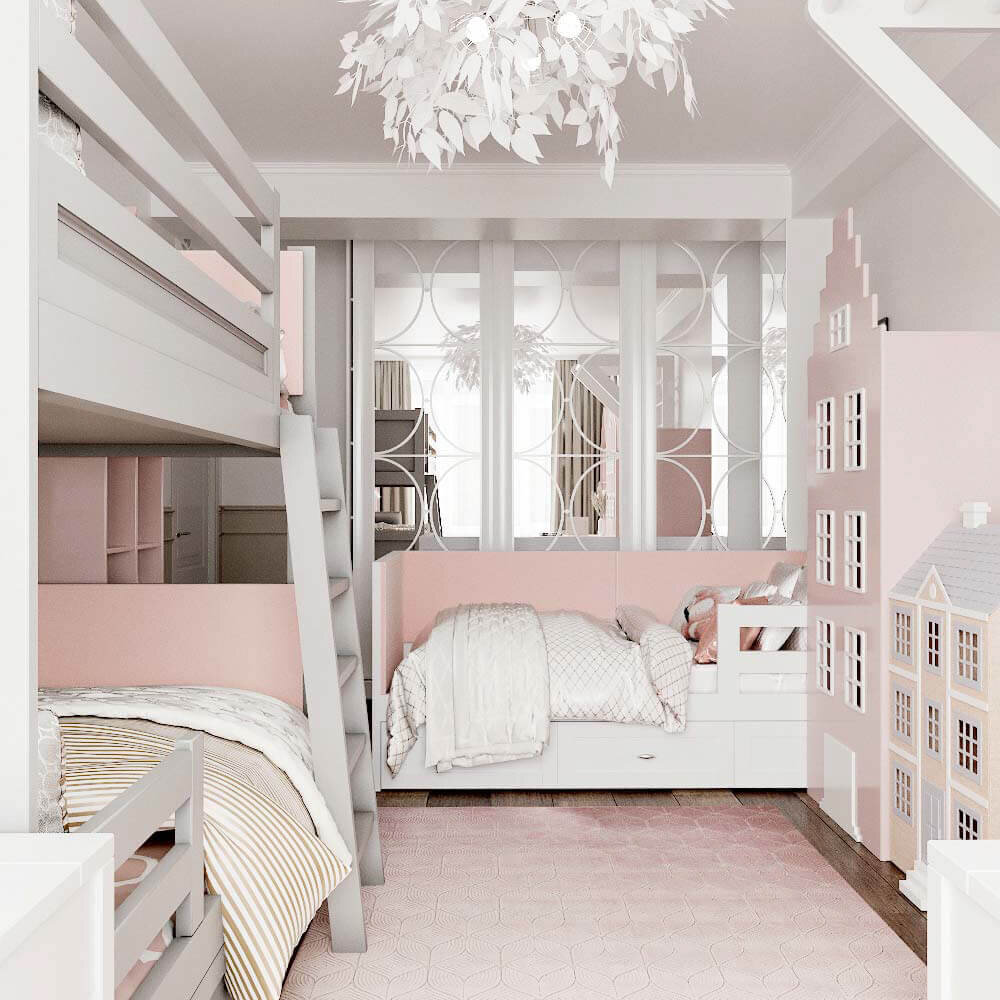 Кровать с мягкими спинками для младшей сестрички