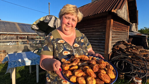 молодая картошка с ребрами в казане