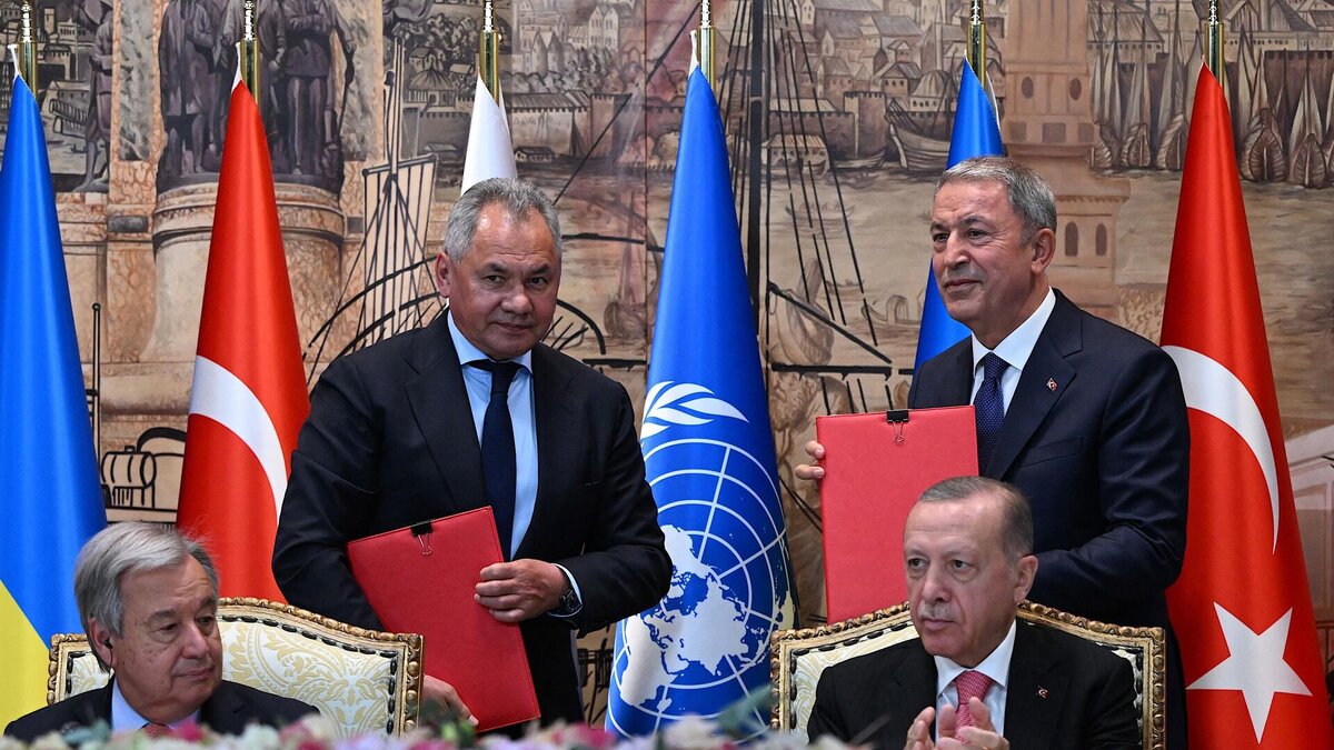 Шойгу от лица России подписал соглашение по "зерновой" сделке. Источнки: Яндекс.Картинки