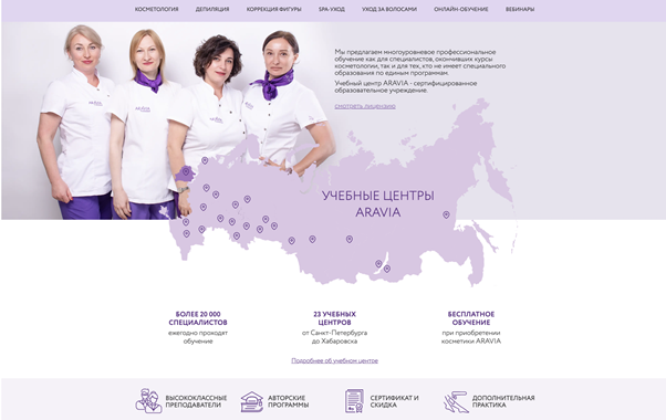 Сайт учебных центров ARAVIA