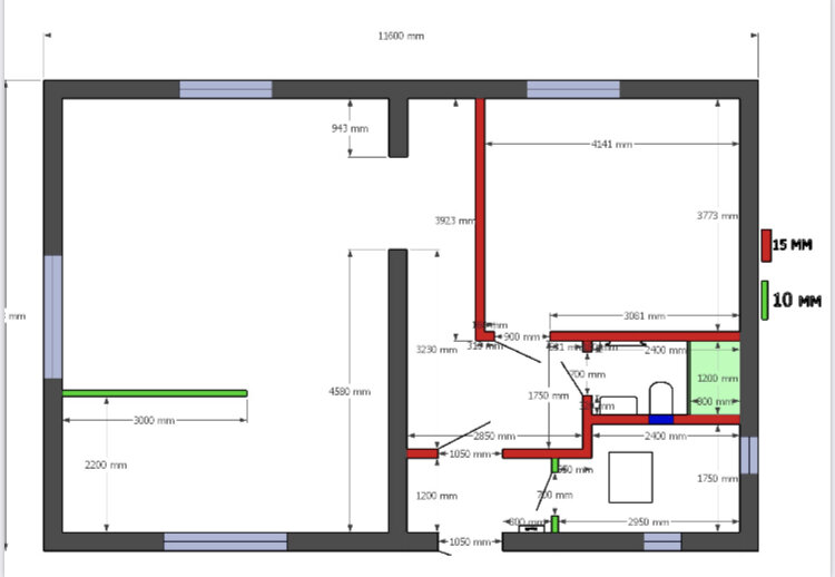 План первого этажа, по итогу немного изменили его 