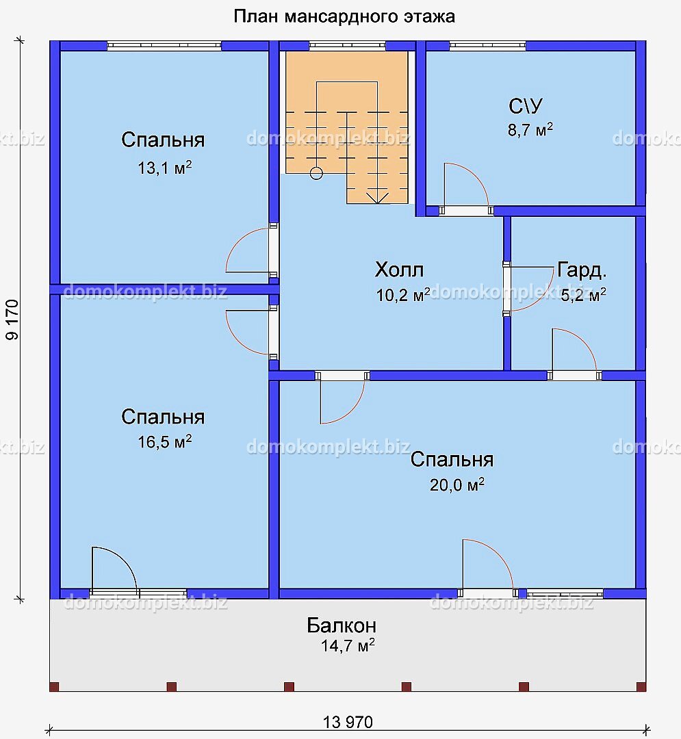 План мансардного этажа по проекту "Царицыно"