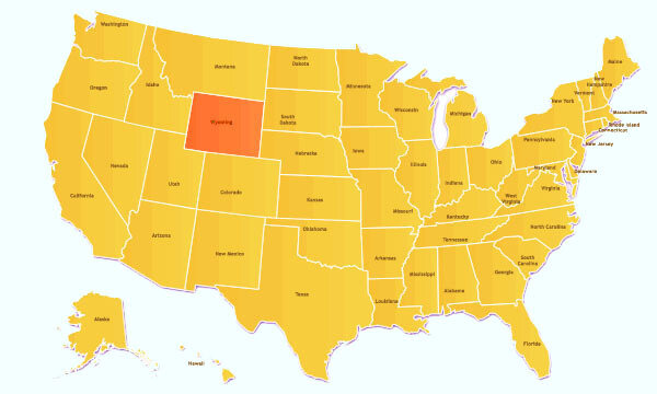 Красным - штат Вайоминг.