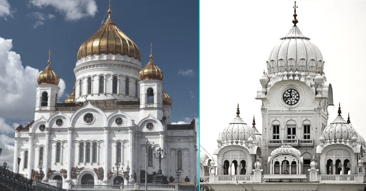 Нам-то понятно, что слева - Храм Христа Спасителя. Но покажите эту "парочку" европейцу и попросите угадать, где русская, а где индийская архитектура.