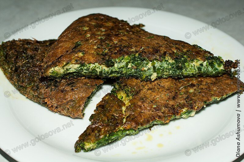 омлет с зеленью