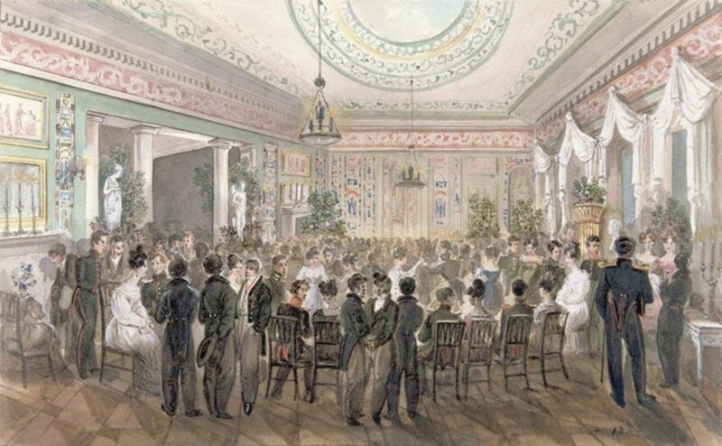 Неизвестный художник. Сцена бала. 1829