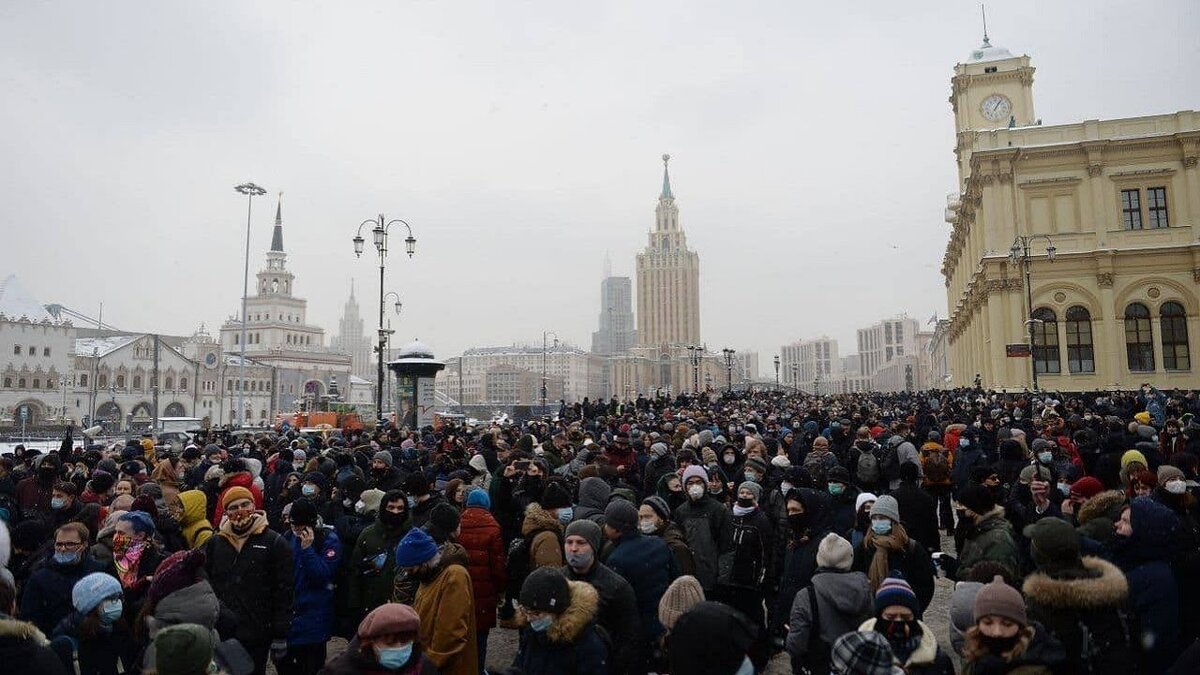 Несанкционированный митинг в Москве 31.01.2021 г.