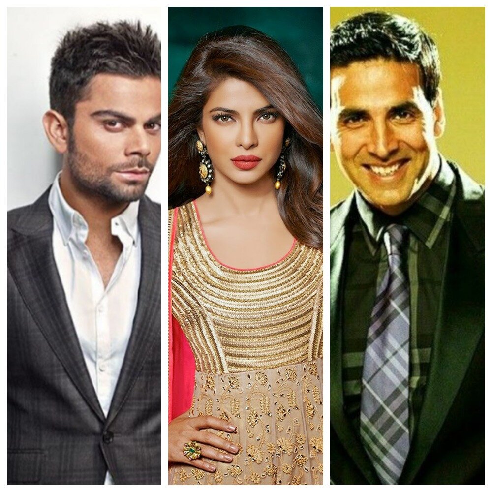 Источник: wallpapertip.com Вират, Приянка, Акшай. Участники хит-парада