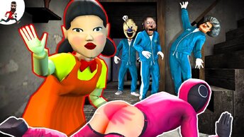 Granny Parody Squid Game + Scary Teacher,  Baldi, Ice Scream - funny animation compilation #2