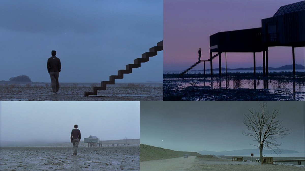 Коллаж кадров из фильма «Дом у озера» (Il Mare), дом как иллюстрация одиночества... 