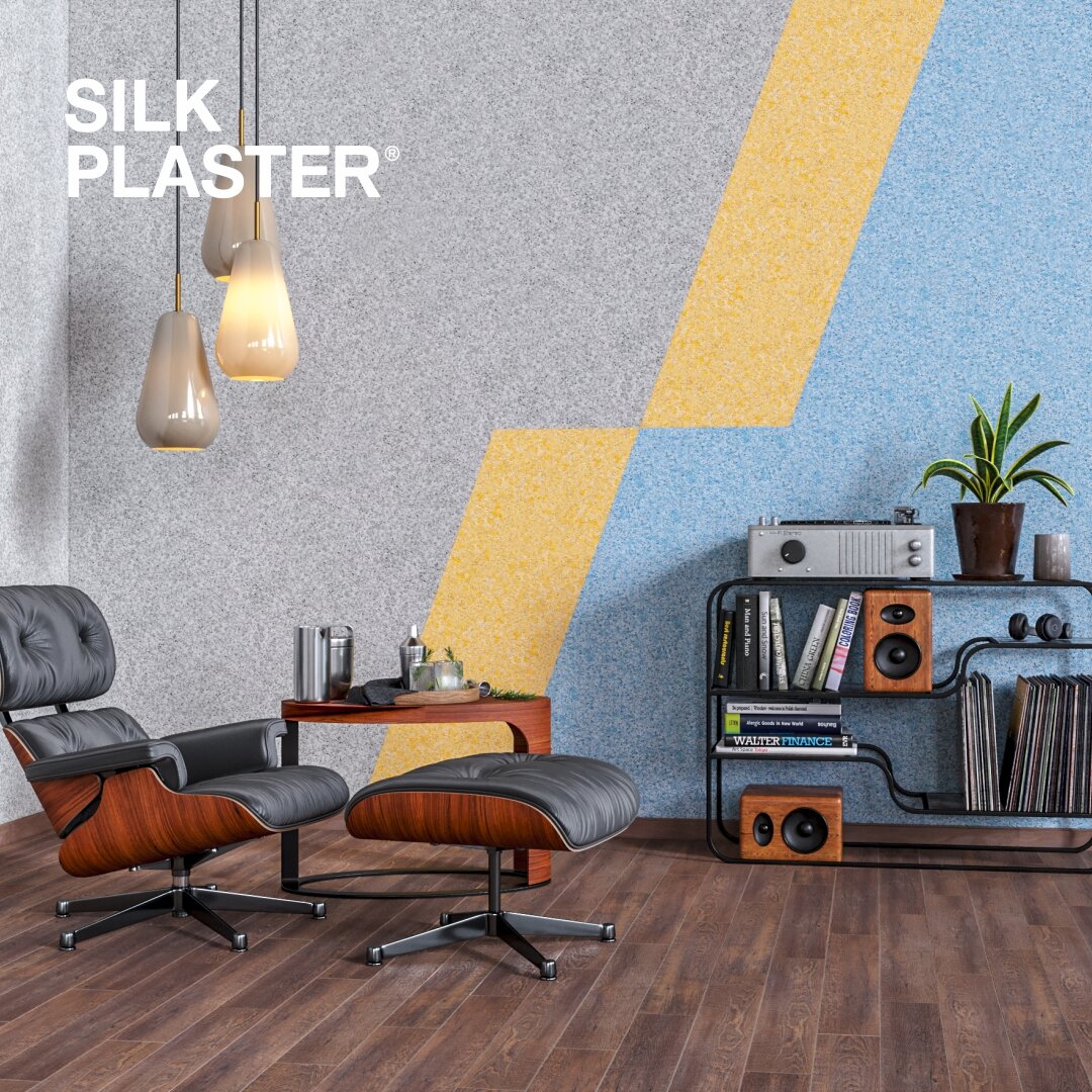 На фото: сочетание жидких обоев SILK PLASTER South 941, South  943, South  944