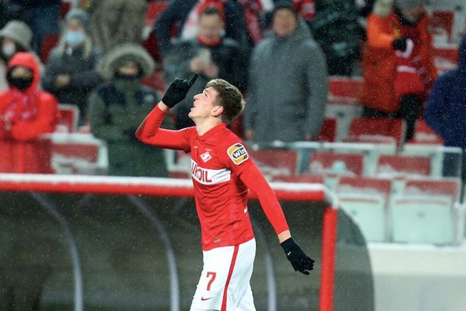     Александр Соболев каждый свой гол посвящает любимой маме. Фото: пресс-службы ФК "Спартак-Москва"