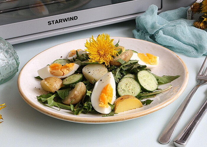 Салат из одуванчиков. Пока фотографировала. мне ничего не оставили =( / Изображение: дзен-канал technotion