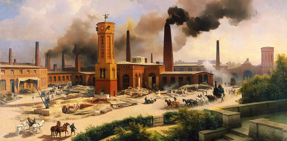 Картина на обложке: Карл Эдуард Бирманн. Завод Borsig в Берлине, 1847 год