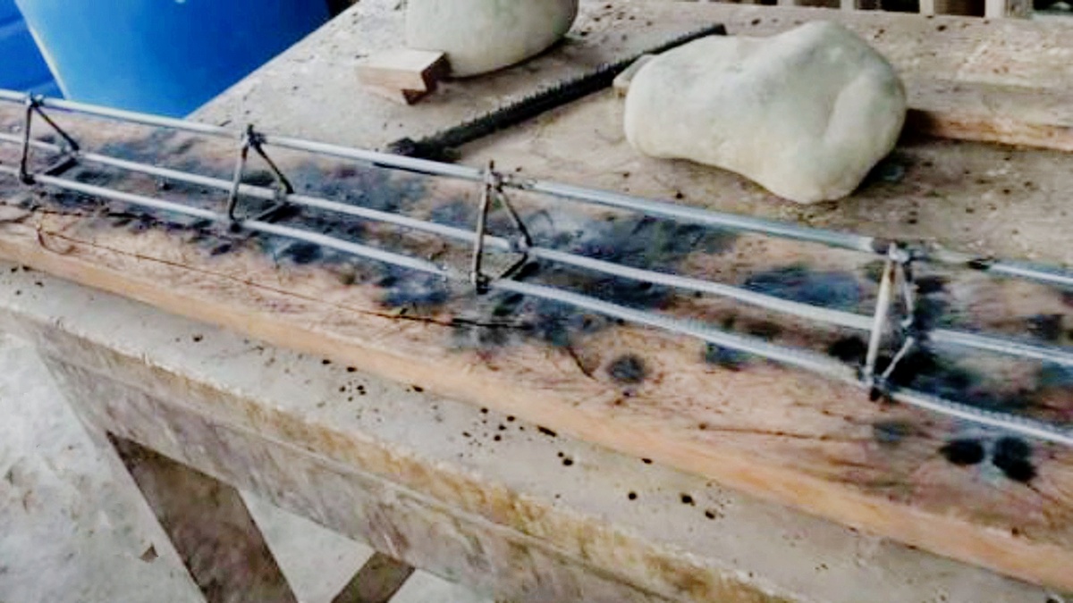 Создание металлического каркаса для столбиков