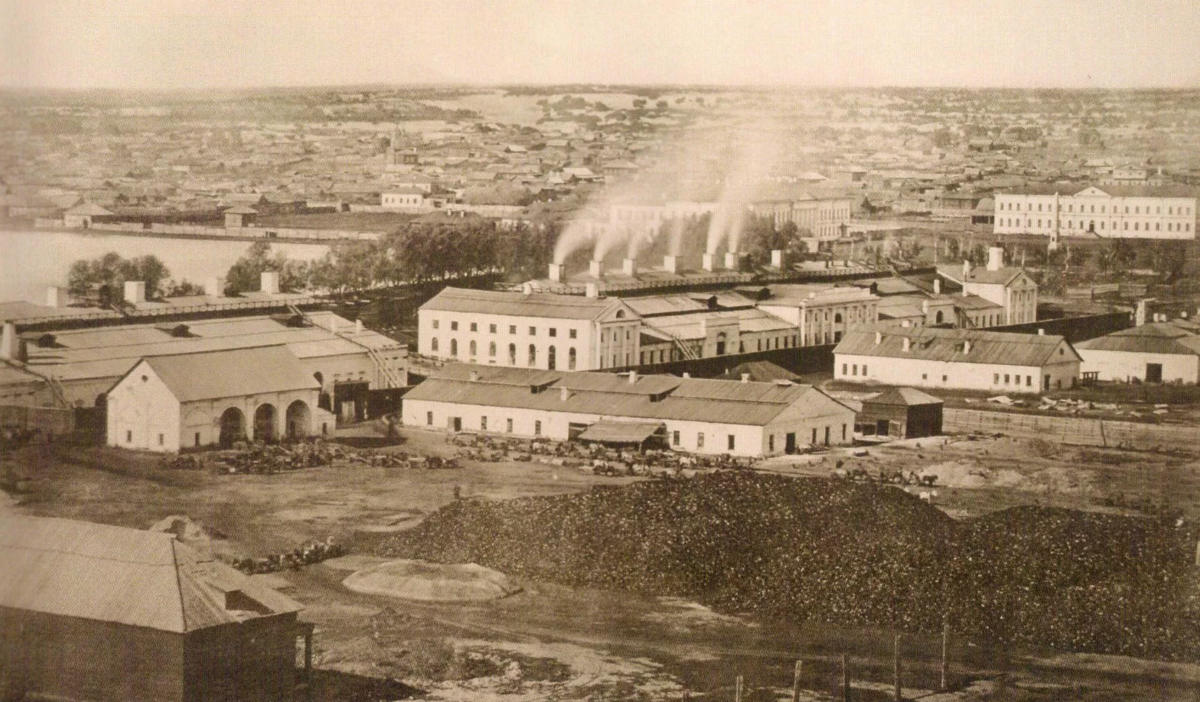 Демидовский завод в Барнауле — исторический облик, одна из первых фотографий