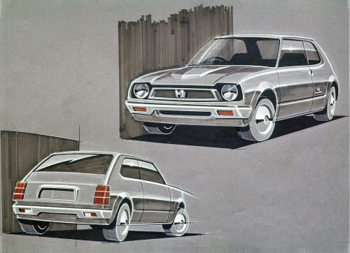 Скетчи Honda Civic'72