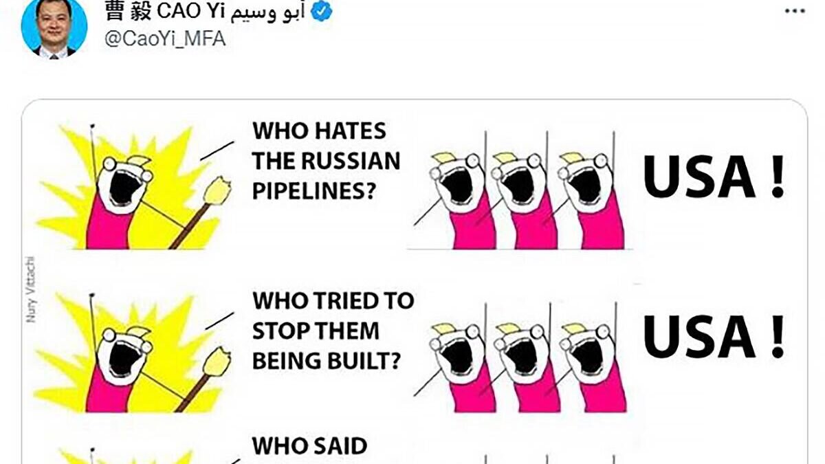    Скриншот публикации консула посольства Китая в Ливане Цхао Йи в Twitter