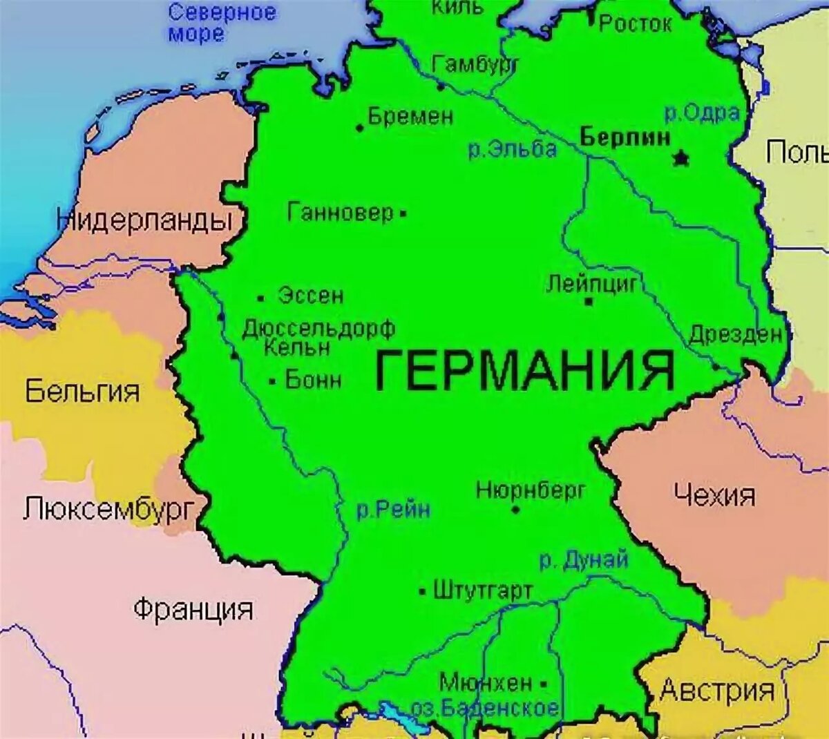 карта германии с городами