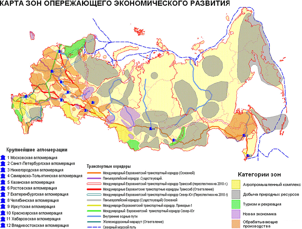 Карта развития промышленности