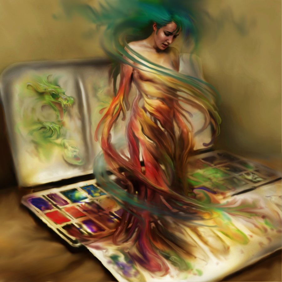 Именно так все и должно происходить. Дайте волю краскам! Пусть ваша рука творит самостоятельно, превращая  процесс рисования в процесс общения вашей души с инструментами💫