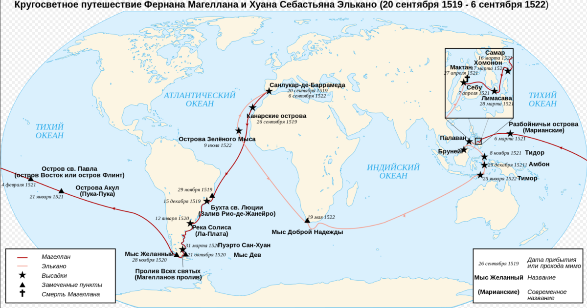 экспедиция Магеллана и Элькано