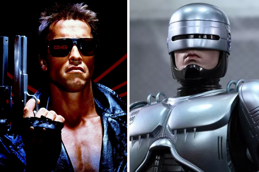 Terminator v. Робокоп и Терминатор. Робокоп против Терминатора. Терминатор робот полицейский.