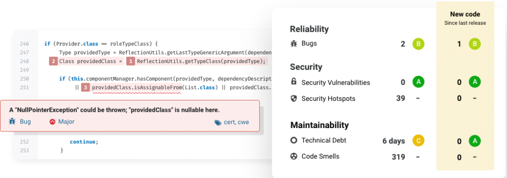 Технический долг в информационной панели SonarQube