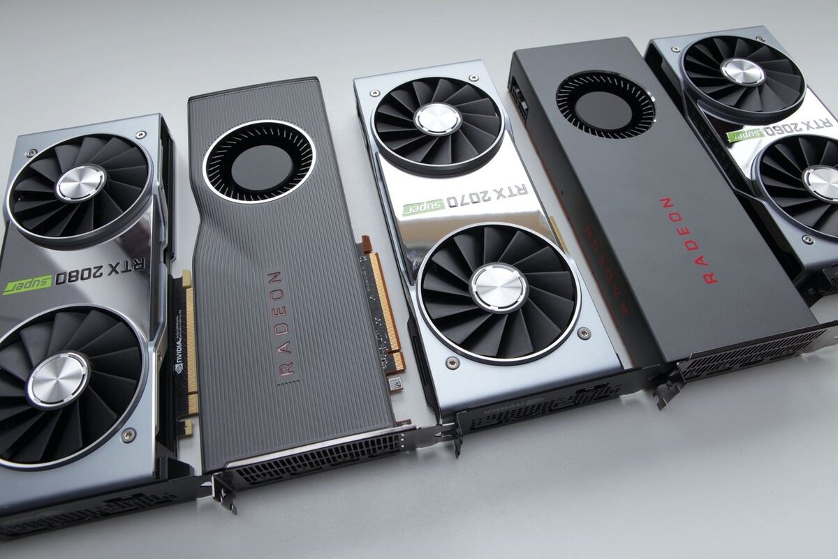 Видеокарты Nvidia RTX 2060-2080 и Radeon 5700 XT
