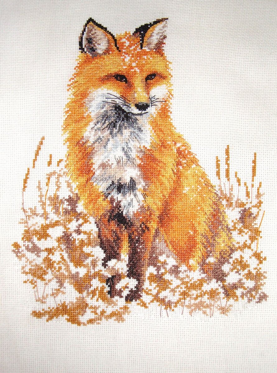 Моя  вышивка по набору "Овен" N979 "Лисонька"