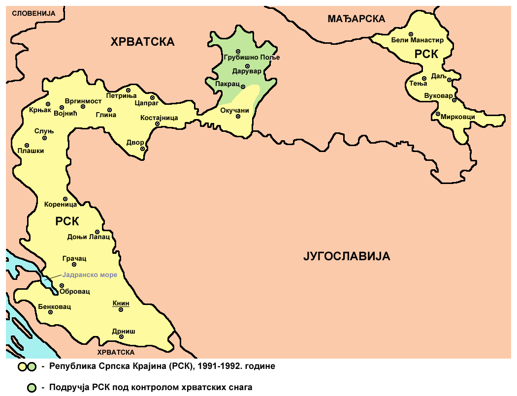 Сербская краина карта