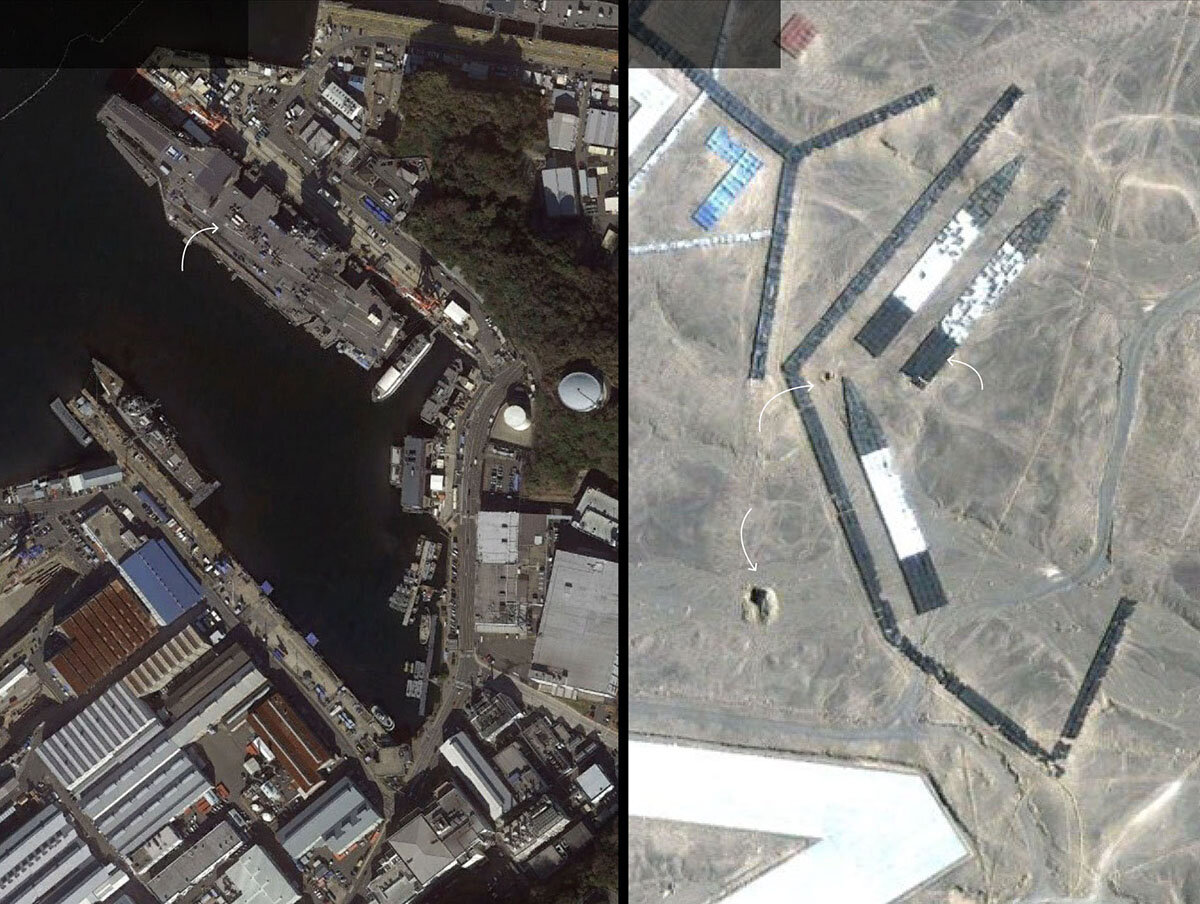 Спутниковый снимок: Google, DigitalGlobe, Landsat / Copernicus. Макет американской базы.