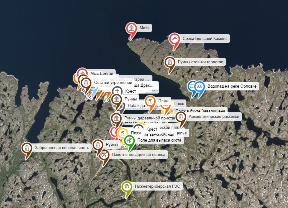 Найдена карта мурманск. Карта Териберки с достопримечательностями. Териберка карта достопримечательностей. Карта достопримечательностей Териберки с достопримечательностями. Териберка места на карте.